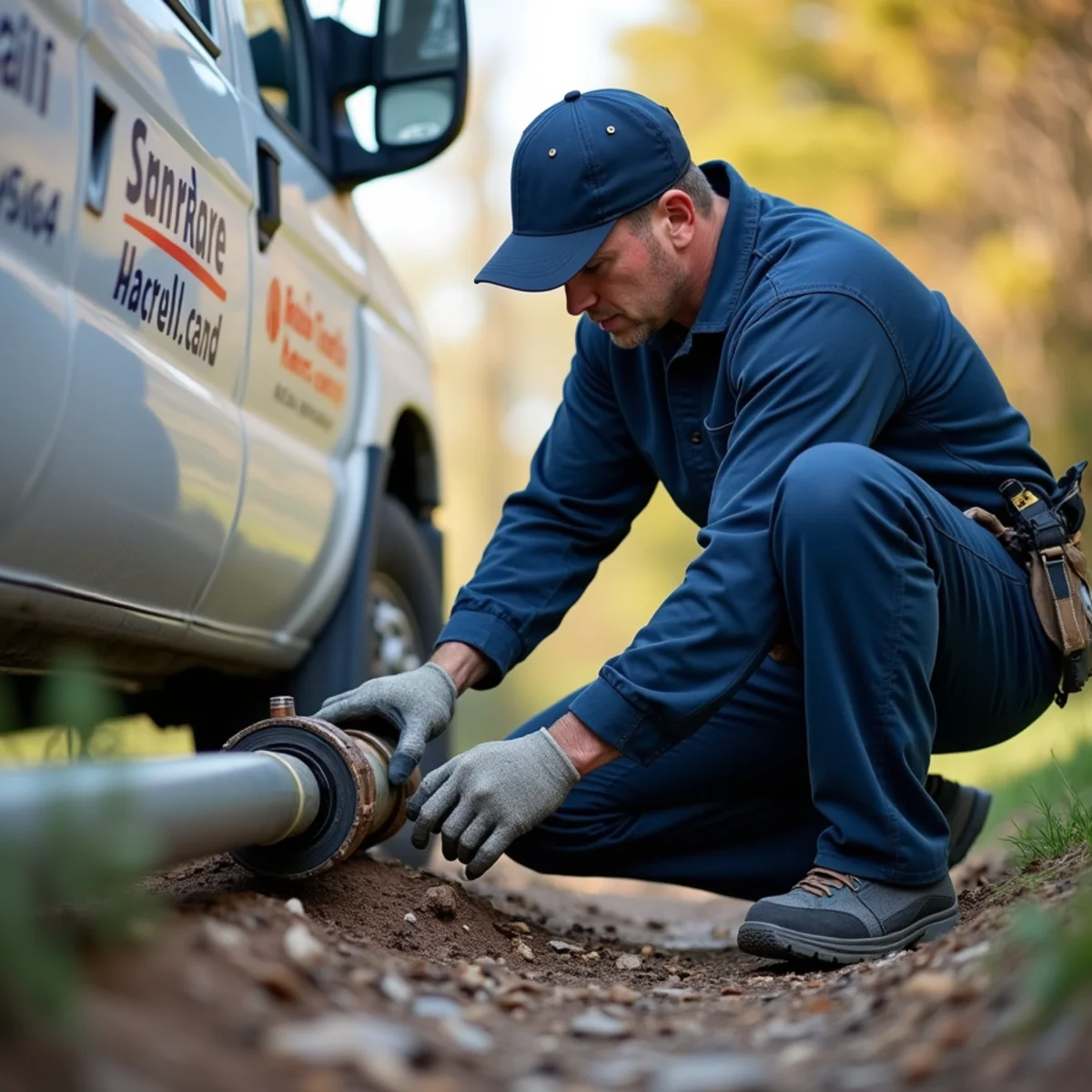 Plumber running a sewer camera inspection on a Long Island sewer line